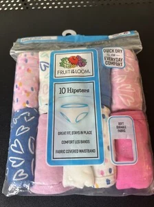 Hanes Girls Hipster Tagless 10-Pair Underwear No Ride Up Multi-Color Size 14 - Picture 1 of 6