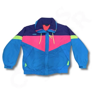 Vintage Columbia Ski Snow Jacket Women’s XL Colorful Layered Hood Zip Pockets - Picture 1 of 17