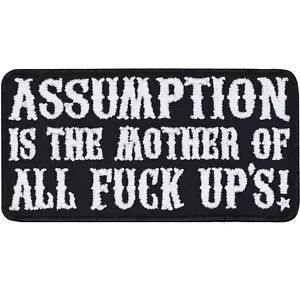 Aufnäher Assumption is the mother of all fuck up's military Morale Patch 80x40mm - Bild 1 von 7