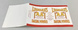 Vintage Leonard's AA Brand Baking Powder Label Fort Worth Texas - Picture 1 of 2