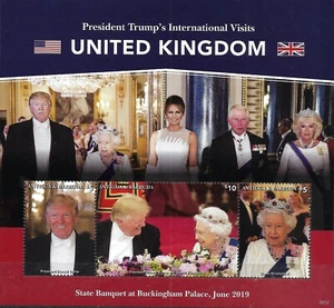 ANTIGUA & BARBUDA - 2020 MNH "Donald Trump Visits Queen Elizabeth II" S/S !! - Picture 1 of 1