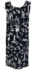 R&K Originals Size 18 Vacation Beach Lighthouse Sailing Women’s Sheath Dress - Picture 1 of 5