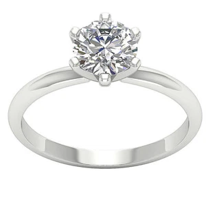 I1 H 1.01 Carat Prong Set Round Diamond Platinum Solitaire Engagement Ring Band - Picture 1 of 6