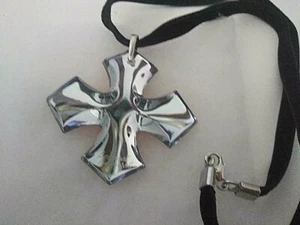 Baccarat Kristall Moldre Silber Kreuz Halskette - Bild 1 von 4