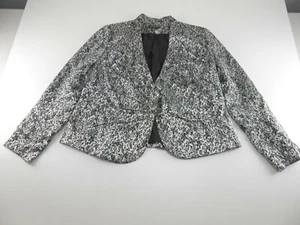 Isabella Floral Suit Jacket Black and Siver Size14 (H44) - Picture 1 of 6
