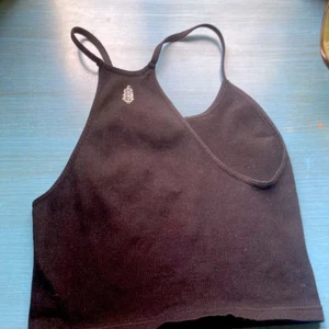 Free People Movement Cropped Run Halter Tank Army black Strap Sleeves M - Picture 1 of 1