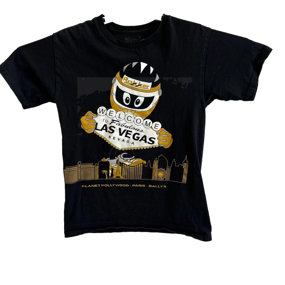Camiseta ROK Vegas 2021 Pequeña Negra Karting Las Vegas Souvenir Gráfico Camiseta Foto 1 de 4