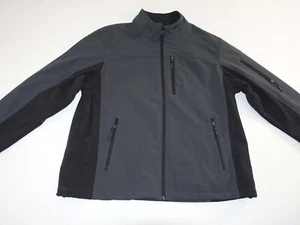 Free Country Men's Soft Shell Jacket Size XXL Black Gray Zipper Front 2XL - Picture 1 of 6
