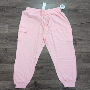 FULL CIRCLE TRENDS Trendy Plus Size Cargo Joggers Pink 2X B4HP - Picture 1 of 7