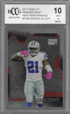 🎄 2017 SAGE HIT Peak Performance • Ezekiel Elliott BCCG 10 • Cowboys 🔥 - Imagem 1 de 2