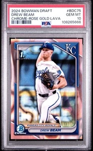 PSA 10 GM 2024 Bowman 1st Draft Chrome Drew Beam Rose Gold Lava Refractor #/10 - Picture 1 of 2