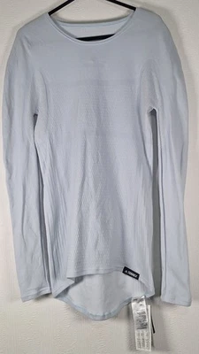Adias Base Layer Ladies Long Sleeve Top White/Halo Blue Terrex Dryarn, Size L/XL - Image 1 of 4