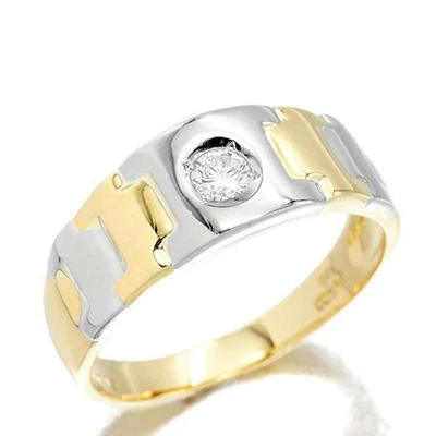 Anello con diamanti 18 carati YG/platino D0,13 carati YG750/Pt900 #56 misura ... - Immagine 1 di 4