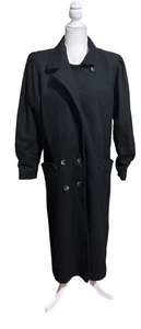 Vintage 90s Wool Trench Coat Womens Size 9 Purple Lined USA Made New York Girl - Picture 1 of 12