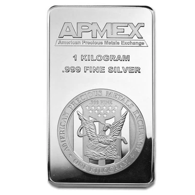 1 kilo Silver Bar - APMEX (Struck) - Image 1 of 2