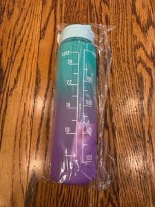 Gradient Motivational Water Bottle with Time MarkerStraw 32oz - Picture 1 of 6