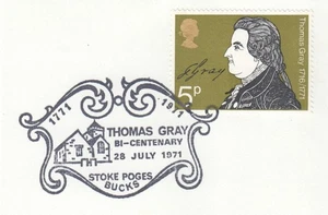 Aniversarios Literarios GB Usado Thomas Gray Stoke Poges 1971 EN PIEZA (150675) - Imagen 1 de 1