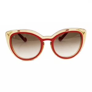 LOUIS VUITTON Accesorios Gafas de sol Plástico x Metal Rojo Dorado Herrajes Z0675E [D - Imagen 1 de 7