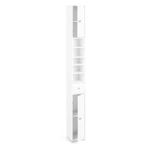 Tall Slim Bathroom Storage Cabinet Linen Tower w/Adjustable Shelves & Drawer - Picture 1 of 8