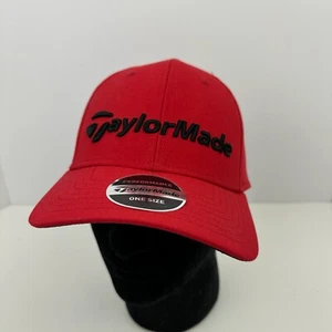 NEW TaylorMade Performance Seeker Red Black Adjustable Golf Hat Cap NWT One Size - Picture 1 of 11