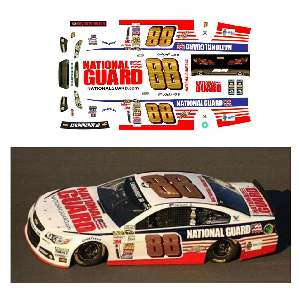  #88 Dale Earnhardt Jr 2014 年国民警卫队贴花 1/64 比例 AFX TYCO 汽车世界 — 第 1/1 张图片
