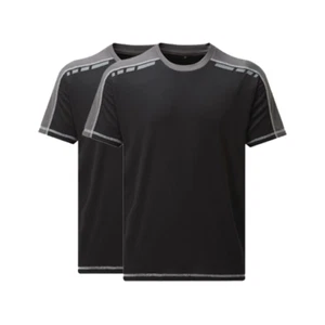 Tuffstuff Elite Moisture Wicking T-Shirt Black/Grey TWIN PACK (Sizes S-XXL)