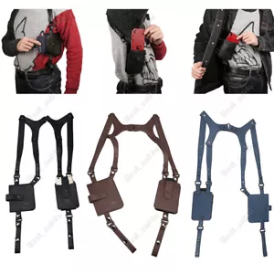 Anti-Diebstahl versteckter Achselgurt Geldbörse Doppel Schulter Tasche Holster Handytasche - Bild 1 von 37
