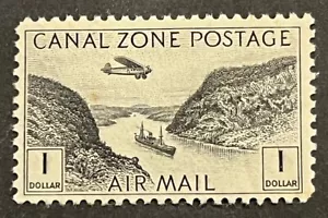 Travelstamps: 1931 Canal Zone Stamps Scott #C14, $1 Air Mail Issue Mint MOGLH - Picture 1 of 5
