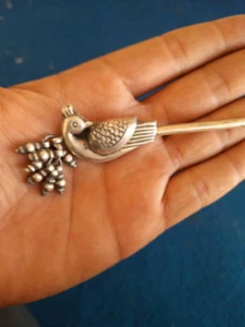 Bastone per capelli argento sterling 925 bellissimo bastone per capelli bastone per capelli morbido - Foto 1 di 4