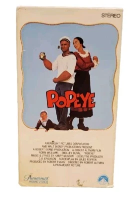1981 Vintage Rare Popeye Movie VHS Tape Robin Williams Duvall 80s - Image 1 of 2