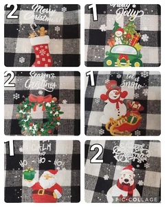 Set of 9 Checked Fabric Christmas Gift Loot Candy Bags Pouch Reusable Unbranded - Picture 1 of 20