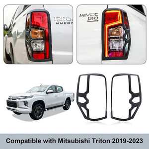 For Mitsubishi L200 2019-2023 Rear Tail light Covers Taillight Lamp Guard Black - Picture 1 of 11