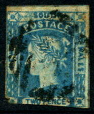 New South Wales - 1851 2d Dark BLUE Imperf. Used SG 54 Cv $38 [D2706]