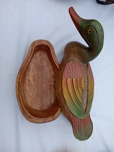 ENTE AUS HOLZ HANDBEMALT - Bild 1 von 2