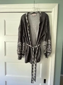 Cárdigan Anthropologie Mujer Scandi Arte Popular Hansel Basel Gris Nórdico Pequeño - Imagen 1 de 6