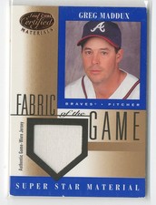 2001 Leaf Certified Materials Fabric of the Game Baseball Card #43BA Greg Maddux