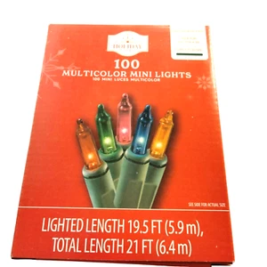Holiday Time Multicolor Christmas 100 Lights Green Wire Wedding Party Christmas - Picture 1 of 9