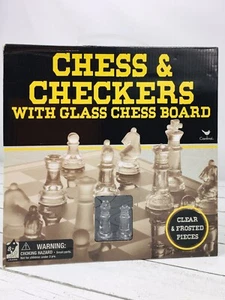 Cardinal Classic Glass Chess and Checkers Set with Glass Board - Picture 1 of 8