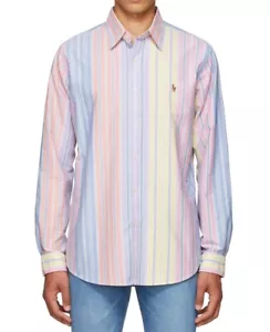 Nuova Polo Ralph Lauren Uomo Vestibilità Classica Camicia Oxford a Righe Multi Varietà Taglie - Foto 1 di 2