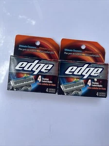 Edge 2 Packs Razor Refill 4 Each = 8 Titanium Blades - Picture 1 of 1