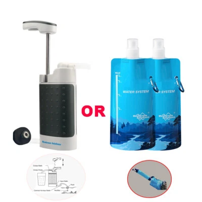 Portable Hand Pump Water Filter 2000L 4-Stage Water Purifier|Water Pouch Bottles - Image 1 of 4