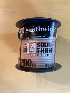 Southwire 11580884 14 Solid THNN 14AWG 100’ Wire, White - Picture 1 of 2