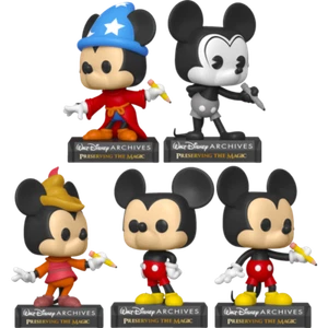 Mickey Mouse 50th Set of 5 Walt Disney Archives Funko Pop! Vinyl + POP PROTECTOR - Picture 1 of 6