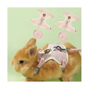 Rabbit Harness and Leash Set 2 Pieces Adjustable Bunny Harness Leash Ferret H... - Picture 1 of 7