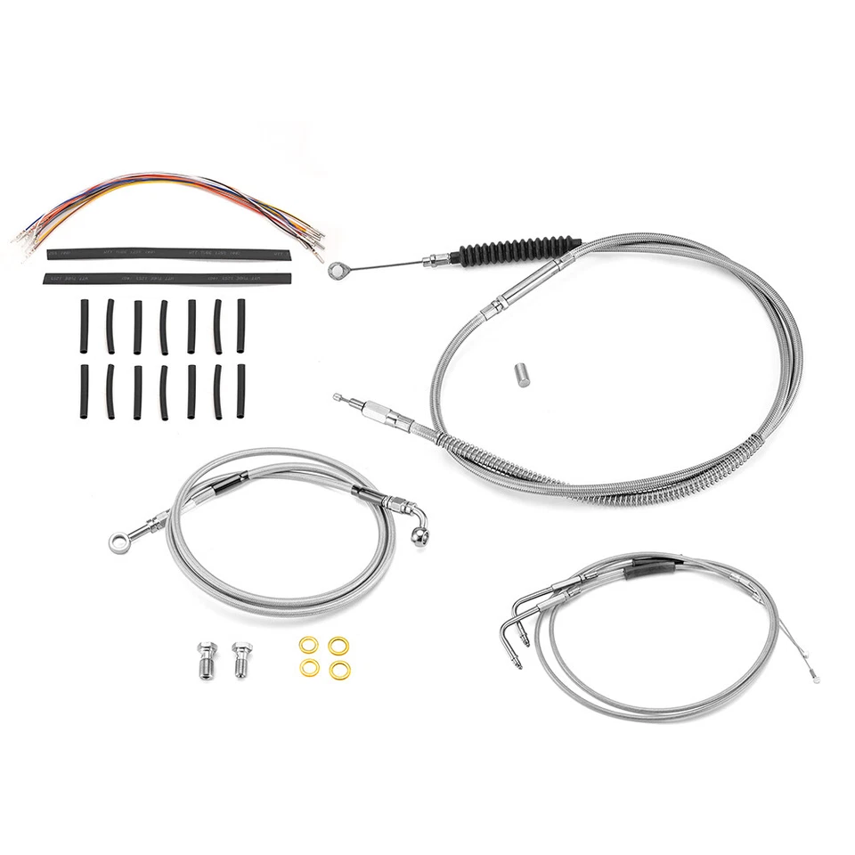 16"-18" Handlebar Brake Clutch Throttle CAN-Bus Cable For Harley FLSTC Non-ABS — 第 1/4 张图片