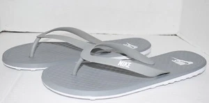 NIKE Gray Performance Pool Thong Flip Flop Sandals Mens Sz 13 After Workout - Picture 1 of 2
