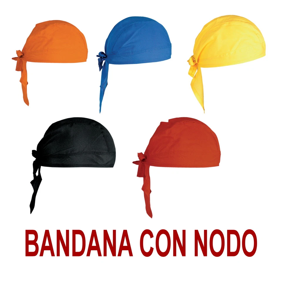 BANDANA pirata CICLISMO Hat COPRICAPO a NODO Chef cotone BLU ROSSA GIALLA NERA - Immagine 1 di 1