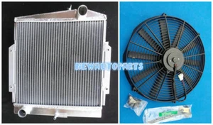 Aluminum Radiator + Fan For 63-70 Dtasun Sports Fairlady 1500/1600/2000 Roadster - Picture 1 of 6