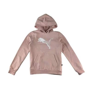 Puma hoodie 11-12 years pink with large white logo - Picture 1 of 9
