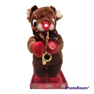Rudolph Dan Dee Animated Musical Red Nosed Reindeer Dancing Playing Sax WORKS - Picture 1 of 20